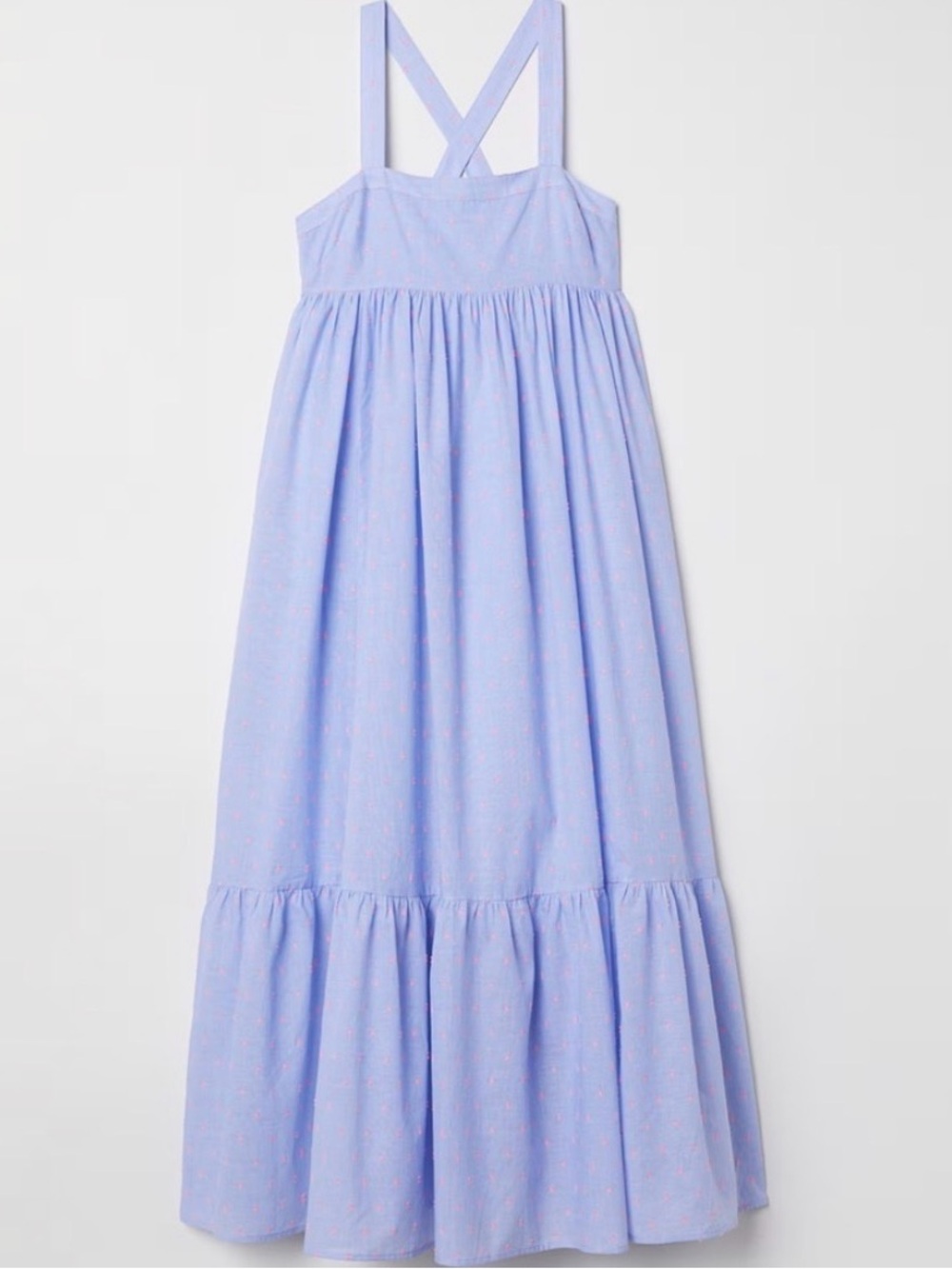 HM Light Blue Maxi Sundress with Cross Back Straps Cotton